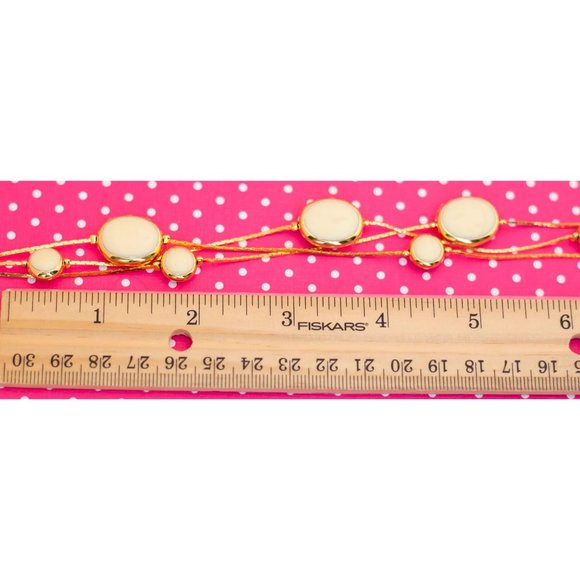 Vintage Yellow Beads Gold Tone Multi Strand Necklace by Avon 27 inch - P14 - Picture 3 of 3